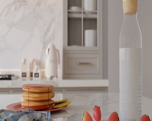 Preparing a healthy breakfast in a warm kitchen
